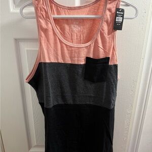 Bluenotes Pink and Black Colorblock Tank Top